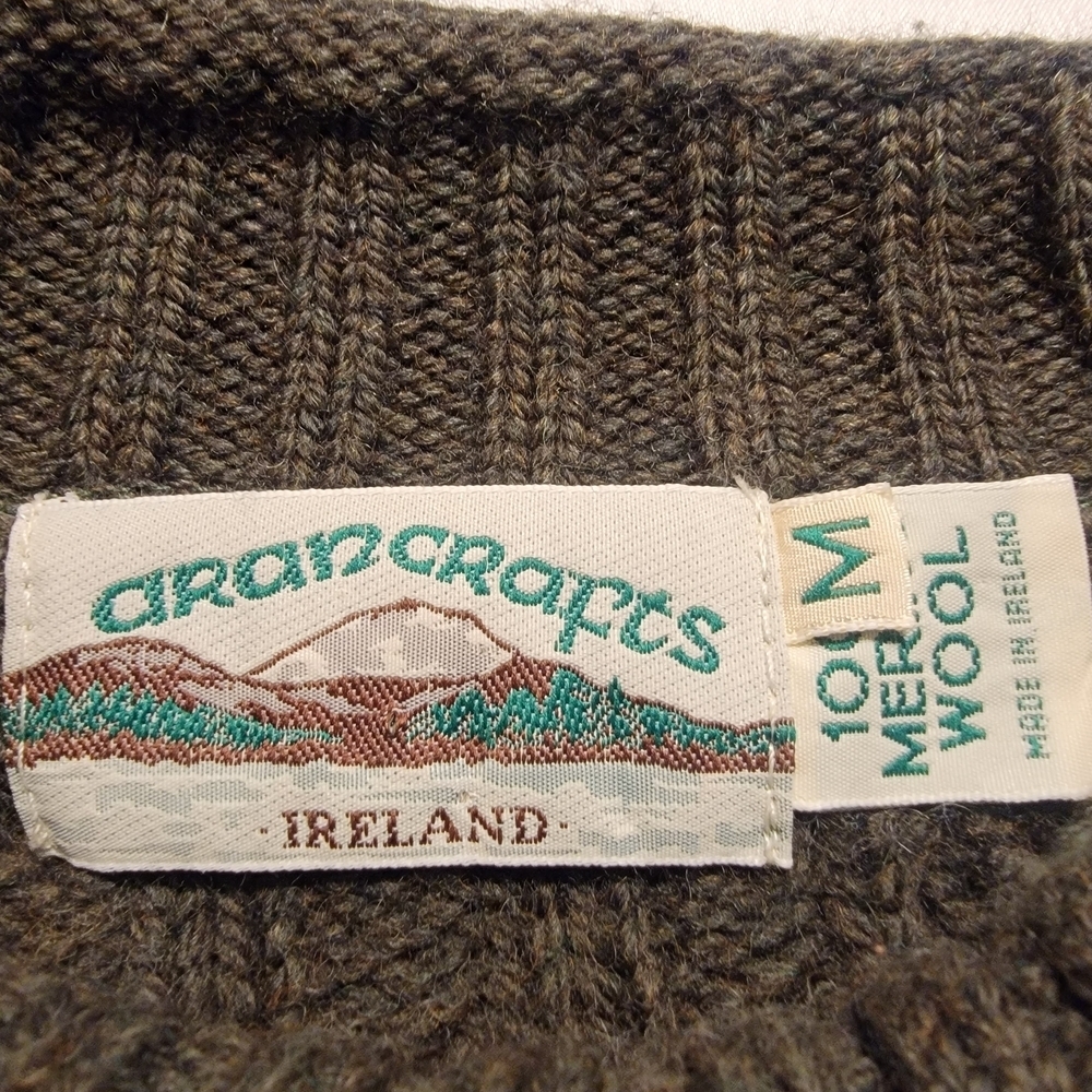 Aran Crafts Women's Green Cable Knit Rolled Neck Sweater - Picture 3 of 6